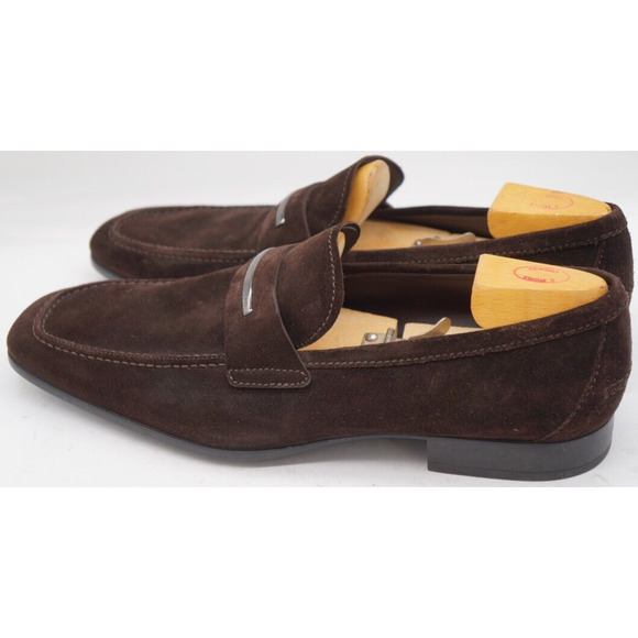 TOD’s Suede Loafer Men Shoes Size 11 MRSP Brown $600+ Made In Italy main image 12
